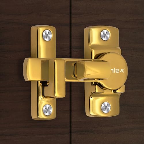 Image of Plantex Door Latch for Balcony /Bathroom /Bedroom /Garden /Sliding Gate - Baby Latch Lock /Chitkani /Back Stopper - (PVD Gold)
