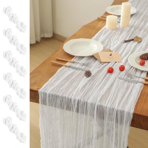 Chemin de table en étamine de qualité supérieure ivoire drapé de table - 2