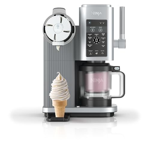 Ninja Swirl by CREAMi, Gelatiera con 2 vasetti, gelatiera 13 funzioni, per gelato, gelato alla spina, gelato artigianale, sorbetto, milkshake e molto altro, opzione Extra, argento platino, NC701EU
