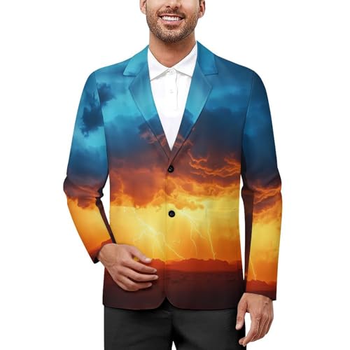 Nature Tornado Men's Slim Suit Long-Sleeve Prom Tuxedo Classic Two Button Business Jacket