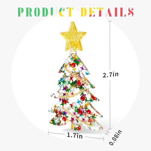 Christmas Tree Earrings Acrylic Christmas Earrings for Women Xmas Drop Dangle Earring Christmas Jewelry Gift3
