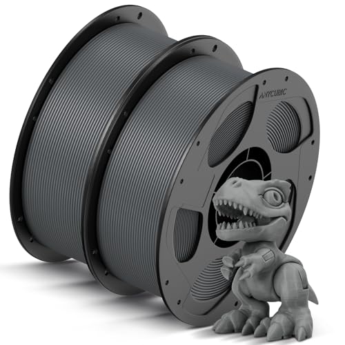 Image of ANYCUBIC High Speed 3D Printer Filament 1.75mm Bundle, Rapid PLA Filament with High Prints Quality, Dimensional Accuracy + /- 0.02mm, Print with Most FDM 3D Printers, 1KG Spool, 2KG Gray+Gray
