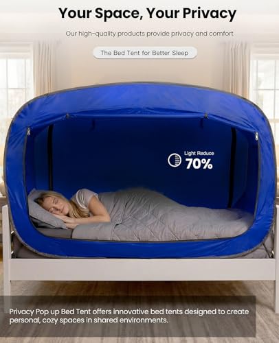 Image of ANC POP Bed Tent Twin Bed Canopy Tents Portable Dream Tent for Kids and Adult Indoor Sleeping Tents with 2 Doors Breathable Private Space Tents