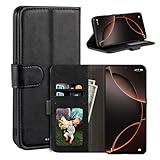 UOGNADGD Leder-Flip-Hülle Kompatibel mit Xteink X3 Geldbörsen-Hülle mit Kartenfächern, Magnetverschluss, Kickstand, RFID Stoßfest (Schwarz)