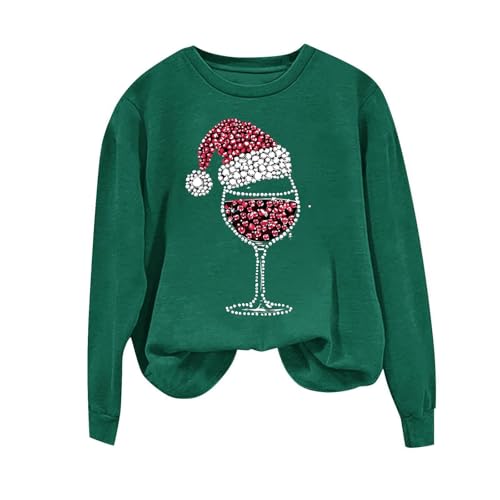 Christmas Shirts for Women Long Sleeve Christmas Graphic Tee Cute Crew Neck Holiday Tshirts Funny Loose Pullover Tops4