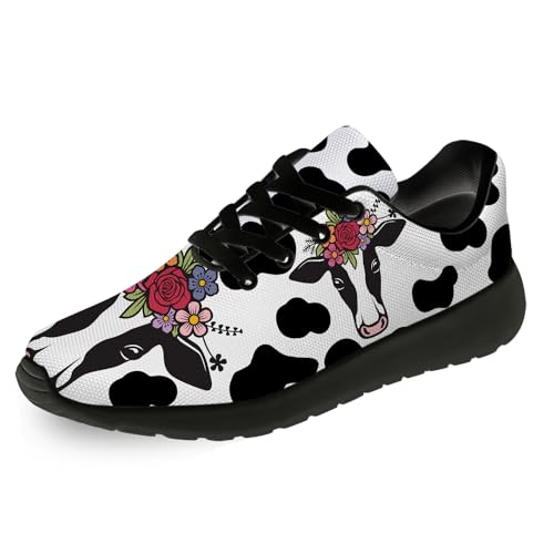 Cow Print Shoes for Men Women Lightweight Comfort Running Tennis Walking Sneakers Gifts for Him Her