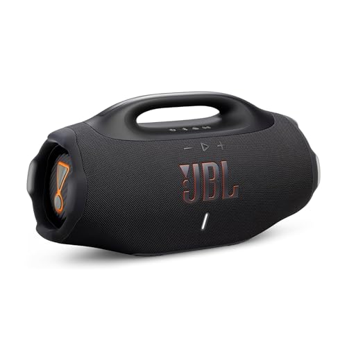 JBL Boombox 4 - Most Powerful Portable Waterproof Speaker with Massive Pro Sound, Up to 34 Hours of Playtime, & Multi-Speaker Connection by Auracast™ (Black)