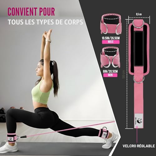 Slim Panda Sangle Cheville Musculation Poulie (rembourré) - Sangle Musculation et de Fitness sur Le Câble Machines - Ankle Straps – vue 3