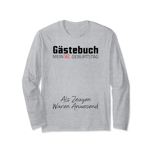 Gästebuch Mein 92. Geburtstag Libro de visitas Firma Manga Larga