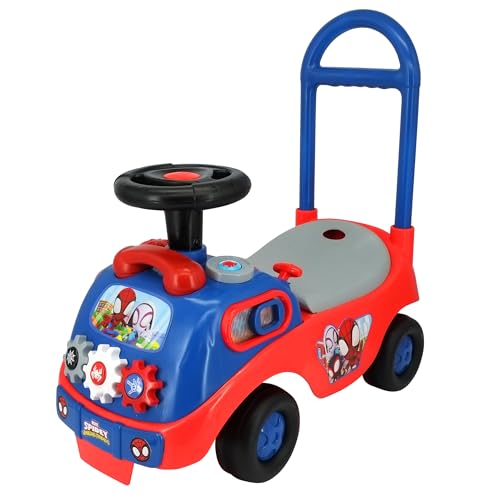 Kiddieland My First Activity Ride-On Spidey, Toddler Foot-to-Floor Car