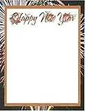 Happy New Year Fireworks Stationery Printer Paper 26 Sheets