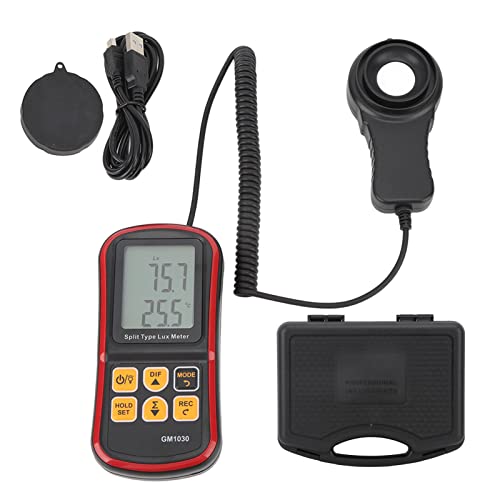 FLEXMAN Handheld Light Meter, 0-20000LM Digital Illuminance Meter with NTC Thermistor Humidity Probe, Luminometer Photometer with BT APP Computer Software
