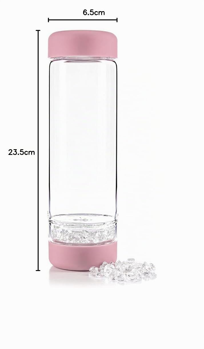 VitaJuwel inu! CRYSTAL blossom rose | Die Wasserflasche mit Bergkristall für Individualisten