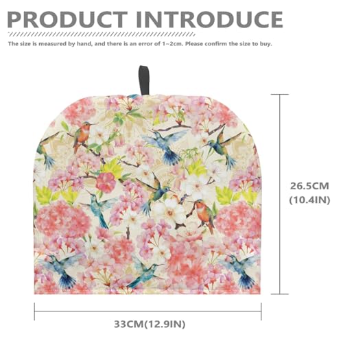 Image of Flower & Bird Print Handmade Tea Cozy Kitchen Home Decorations Teas Cosy Creative Gifts Tea Cozies for Teapot Keep Warm Double Tnsulated Kettle Cover for Office