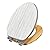 Elongated Toilet Seat Wooden White Wood Wall Texture Wood Toilet Seat Slow Quiet Close Lid with Quick-Release Hinges Cover Bumpers Easy to Clean Install