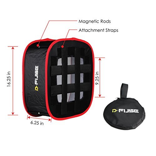 Kamerar D-Fuse Medium Led Light Panel Softbox: 9.25"X9.25" Opening, Foldable Portable Light Diffuser, Carrying Bag, Strap Attachment, Portrait Photography, Photo Video, Studio Lighting, Natural Look #TOP1