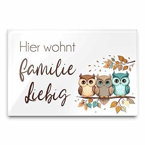 Chrisck Design Eulenfamilie Türschild Acrylglas