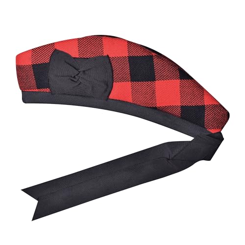 Image of Glengarry Cap-Traditional Scottish Hat, Acrylic Wool Tartan Glengarry hat, Kilts /Bagpipes Accessories