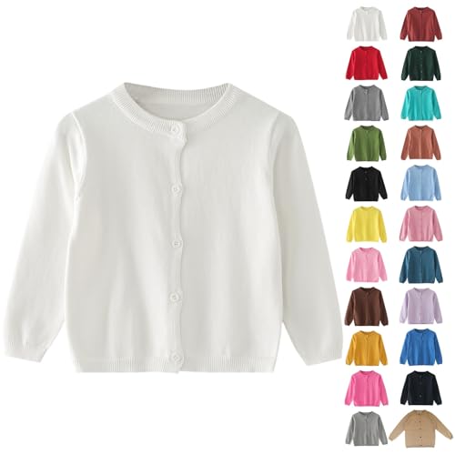Toddler Girls Cardigan Sweater School 𝐔niforms Kids Long Sleeve Button Knit Solid Color Sweaters for Baby Girls