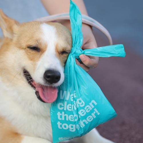 Image of Deo Doo Dog Poop Bags with Handles 144 Counts, Ocean-Recycled, Unscented | 100% Ocean-Waste Materials, Extra thick and Leak Proof, Easy-Tie & Tear-Resistant Design for Dog Walks Cleanups