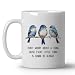 JKMBN Watercolor Blue Birds Coffee Mugs, Positive Quotes Ceramic Coffee Mug, Every Little Thing Is Gonna Be Alright Coffee Cup, 11oz Ceramic Cup White