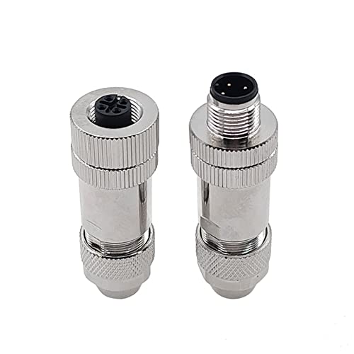 Conector de sensor M12 macho hembra de 4 pines con enchufe de metal y blindaje tipo A 5