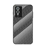 TIANYUE Custodia per vivo Y76/76s Cover Posteriore in Carbon Fiber Glass Protettiva Cover per vivo Y76/76s (Nera)