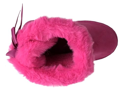Image of REDVOLUTION Kids Boots Toddler Girls Cute Butterfly Bow | PomPom PU leather Boot (Toddler /Small Kid)