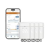 Eve Thermo (Matter, 4ª gen) set di 4: valvola termostatica intelligente, controllo automatico della...