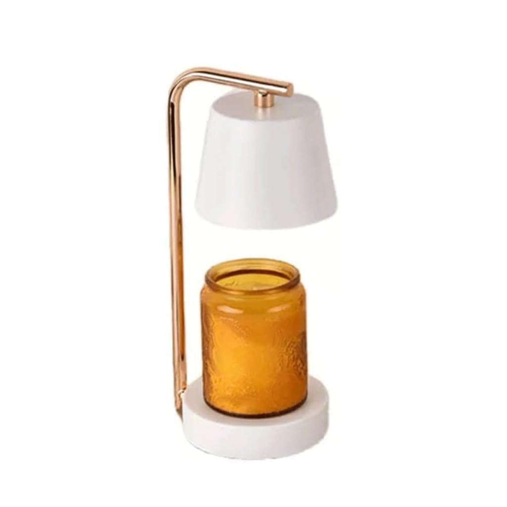 Chauffe-Bougie électrique Blanc à Base Ronde, Lampe chauffante sans Flamme for Salon, café et Maison Lampe de Bureau
