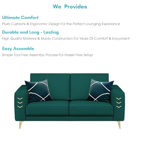 Image of Casaliving Falco 2 Seater Sofa Set for Living Room (Pine Fabric) Premium Fabric Sofa