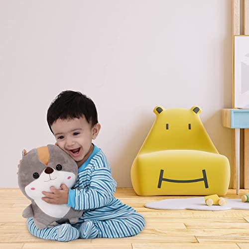 Image of Chubby Grey Squirrel Soft Toy, Cute Chipmunk Plush Teddy Stuffed Animal for Girls, Boys Kids, Birthday Gift, Nursery, Room Decor - 25 cm