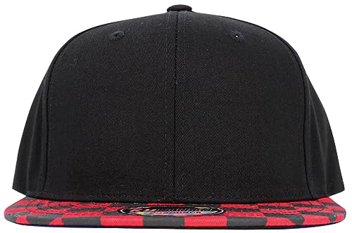 Image of KBETHOS Classic Snapback Hat Blank Cap Underbrim Cotton Wool Blend Flat Visor Adjustable Unisex