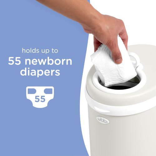 Image of Ubbi Stainless Steel Diaper Pail, No Special Bags, Odor-Locking, Matte Oat