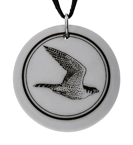 Preisvergleich Produktbild Peregrine Falcon Totem Anhänger, rund, Porzellan, Schwarz