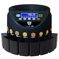 Münzzähler & -sortierer Geldzählmaschine Euro Münzen SR1200LC Geldzähler Münzzählautomat von Securina24 (schwarz LC - BBB)