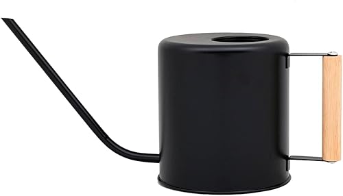 Regadera negra de 1.5 litros para plantas de interior, plantas de interior, riego de flores, plantas al aire libre, regadera de metal pequeña con disponible en Yaxa Peru