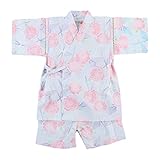 [ムニャムニャ] 9240/甚平/牡丹麻柄/ラベンダー150