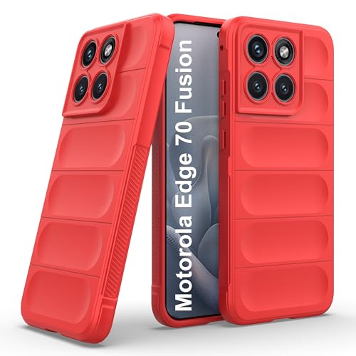 Image of Zapcase Back Case Cover for Motorola Edge 70 Fusion | Compatible for Motorola Edge 70 Fusion Back Cover | Liquid Silicon Magic Case with Camera Protection | Red