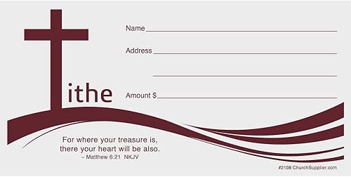 Sobres de ofrenda del diezmo de la iglesia (Pkg de 200)