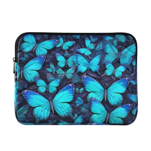 Funda para portátil 13-14 pulgadas azul con mariposas miniatura 1