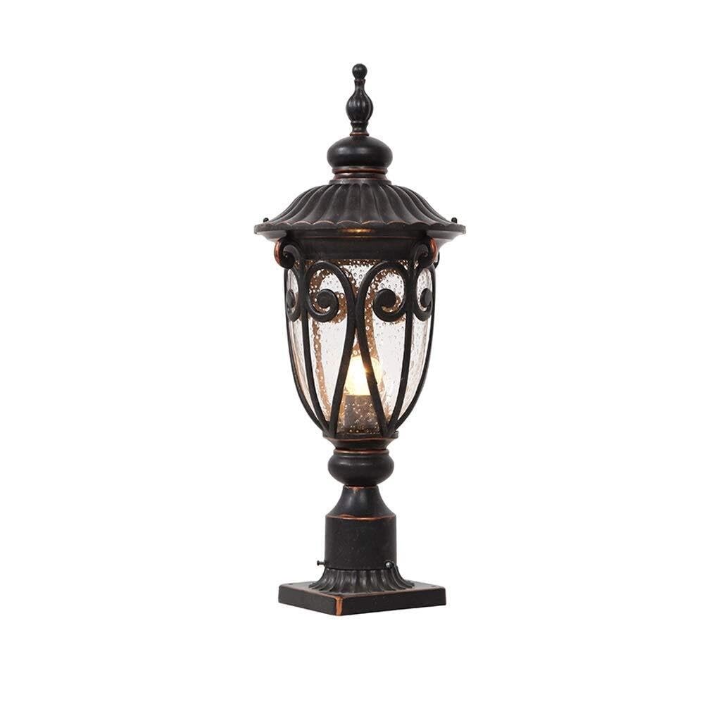 Palo Luce Luci da Esterno in Alluminio, Lampada Palo in Vetro Impermeabile, Giardino, Colonna, Recinzione Stradale Esterno Giardino(23 * 61cm)