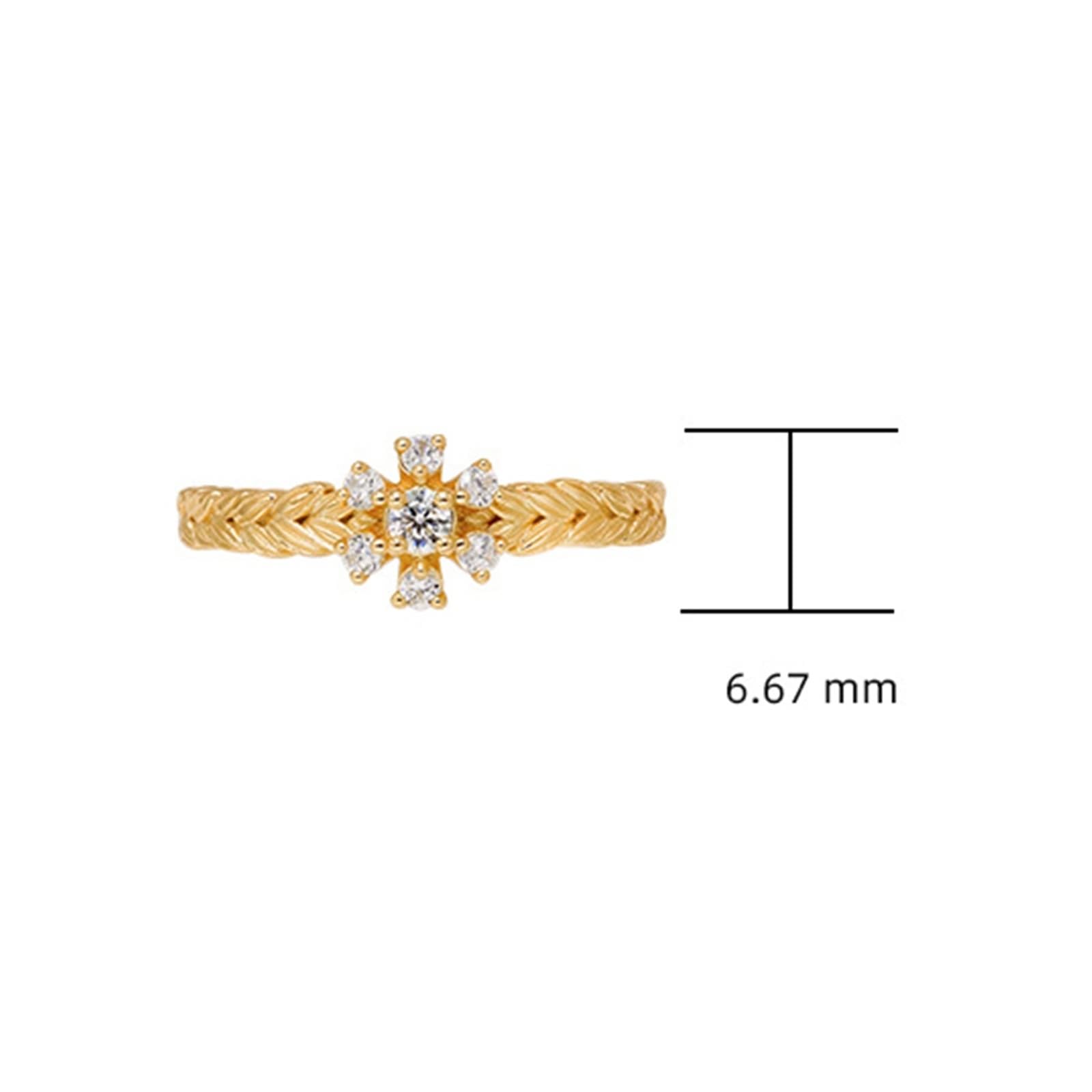 Alianzas de oro amarillo de 9 K/14 K/18 K con moissanita, dientes de trigo, flores, anillos de pareja