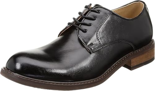 Men's Loafers Slip-On Oxford Lace Up Shoes, Oiled Black, 28.0 cm 3E