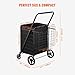 330LBS Capacity Folding Shopping Cart - Jumbo Dual Basket Grocery Cart with Removable Waterproof Liner, 360° Swivel Wheels, Dense Metal Mesh Base, Heavy Duty Utility Cart for Shopping