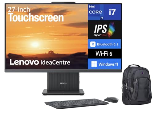 Image of Lenovo IdeaCentre HIGH Performance All-in-One 27 inch Touchscreen IPS FHD Display (Intel i7-13620H, 32GB DDR5, 1TB PCIe SSD, Intel UHD, WiFi 6, Webcam, Bluetooth 5.2, Win 11 Pro) w /Premium Backpack