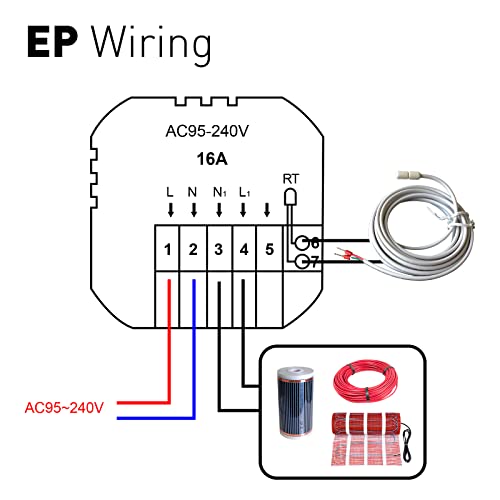 Thermostat de chauffage connecté programmable pour maison 16A - 5