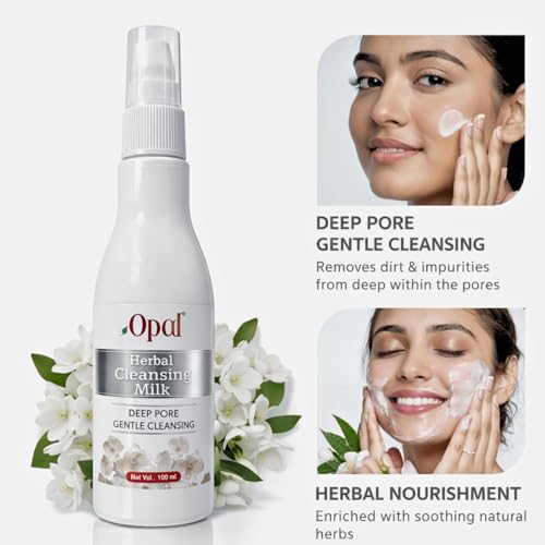 Image of OPAL Lotion Herbal Cleansing Milk | Deep Pore & Gentle | Enriched with Natural Extracts | Nourishing & Hydrating | Suitable for Face, Body, and Hands (100 ML)