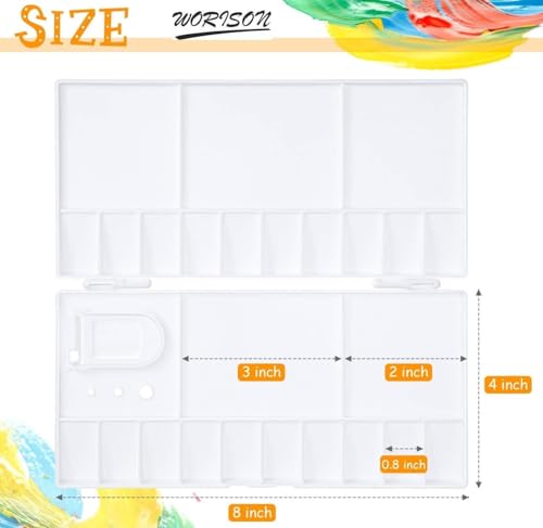 Image of Faded Folding Plastic Paint Palette - Compact Mixing Tray for Watercolor, Gouache, Acrylic & Oil Paint - Ideal for Professional Artists, Students & DIY Painting Projects (Small)