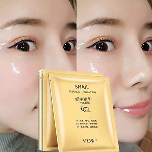 Snail Essence Facial Mask Sheet Deep Moisturizing Rich 100% Silk sheet, Anti-aging, Anti-Wrinkle, Deep Hydration, Snail Secretion Filtrate Facial Skin Care 5 Pcs - Image 5
